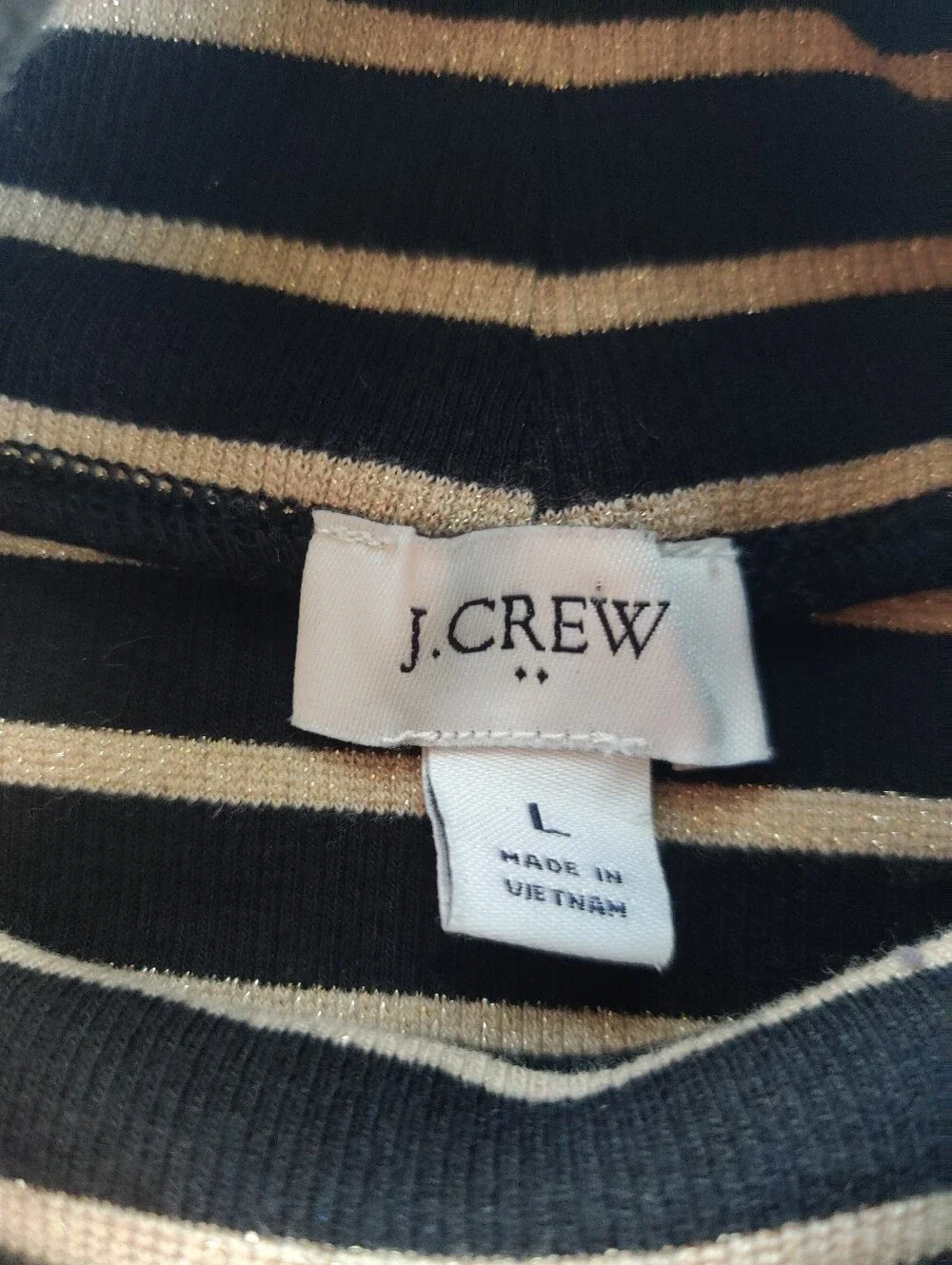 J. Crew Navy and Cream Striped Turtleneck Sweater - Men